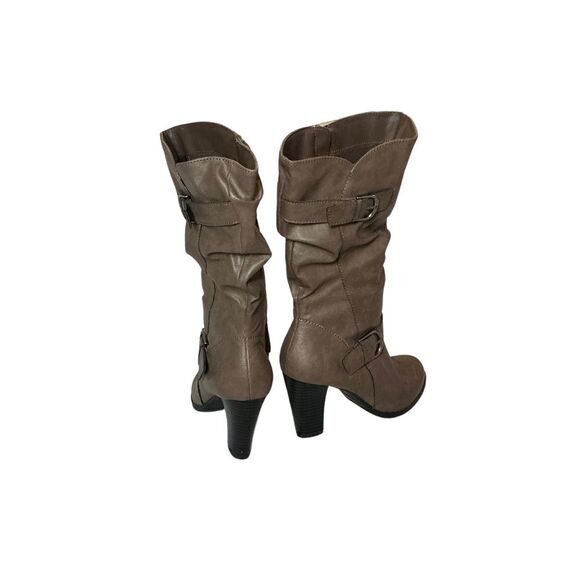 Slouchy Mid-Calf Boots 3" Heels Zip-Up Brown Style & Co Size 6.5M - Picture 4 of 8